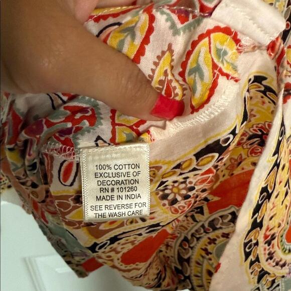 NWT True Destinations Paisley Button-Up Shirt/Coverup Sz XS oversized - Picture 9 of 10